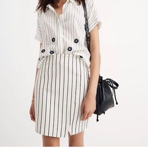 MADEWELL / wrap mini skirt in stripe size 0